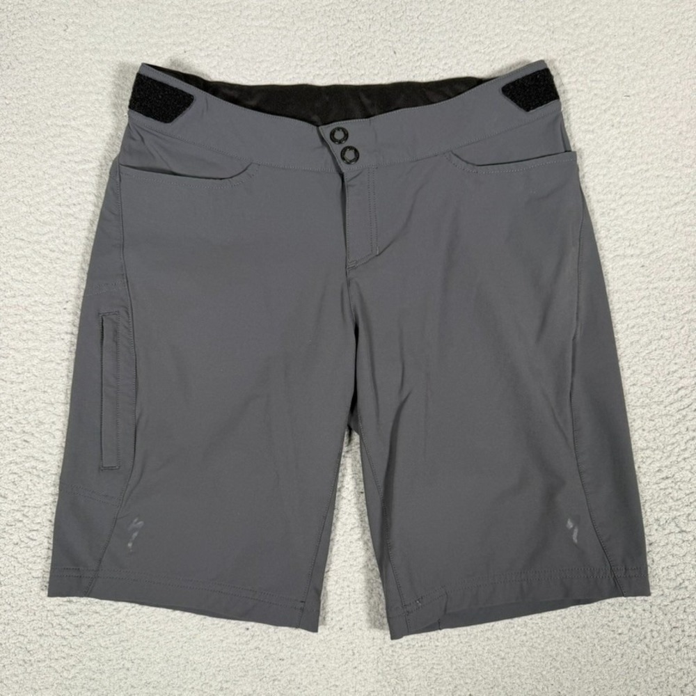 Specialized Shorts Mens Medium Gray Cycling Commuter Casual Preppy Pockets Logo